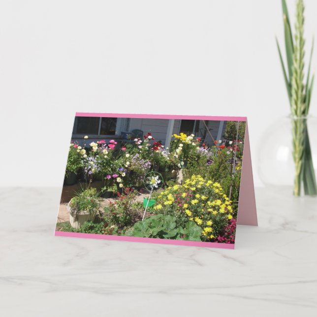 Cottage Jardin Printemps Fleurs florales Carte de  (Devant)