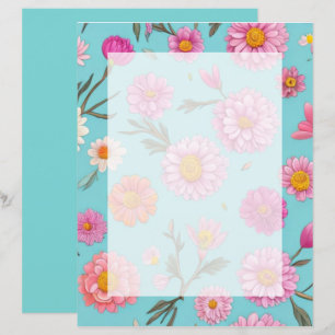 Cottage noyau floral blanc marguerites fleurs rose