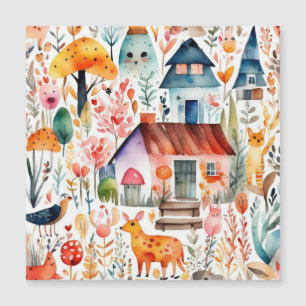 Cottage noyau floral de campagne animaux maisons