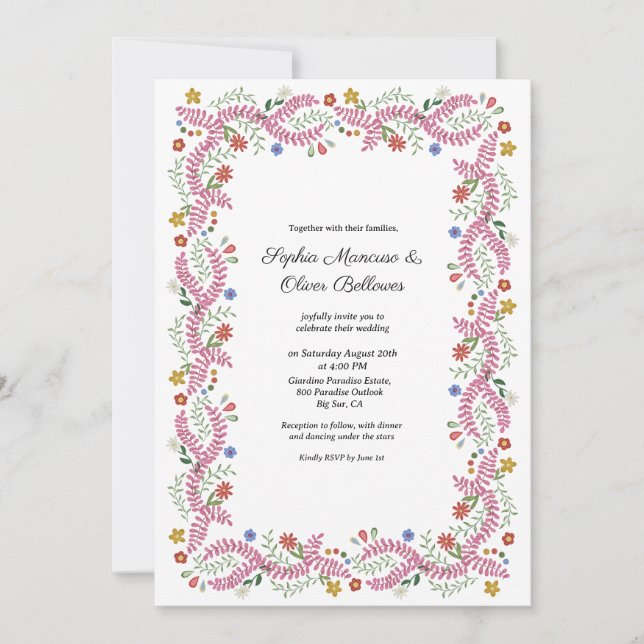 Cottagecore Floral Wedding Invitation (Devant)