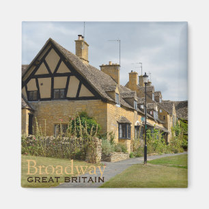 Cottages à Broadway, aimant texte Cotswolds