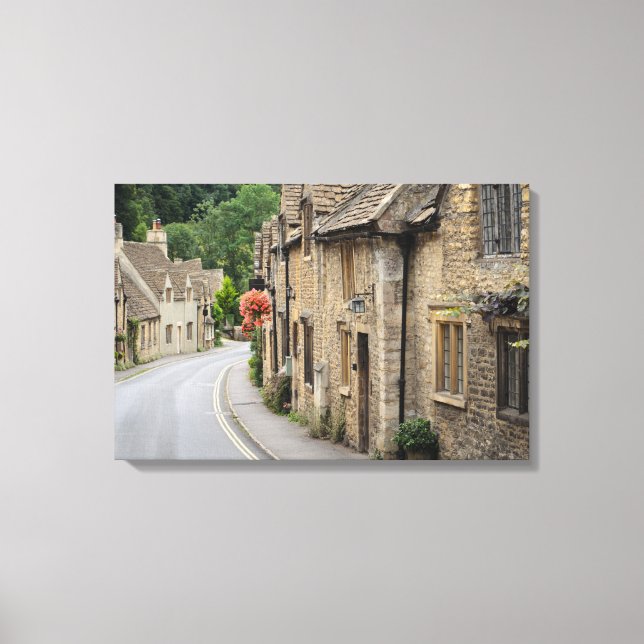 Cottages couleur miel en Castle Combe, toile brita (Recto)