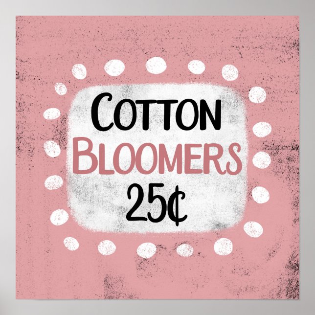 Cotton Bloomers 25 Cents Poster Wall Art (Devant)