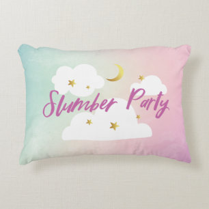 Cotton Candy Sky Coussin de la fête du bois d'oeuv