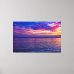coucher de soleil à la plage 2 toile enveloppée