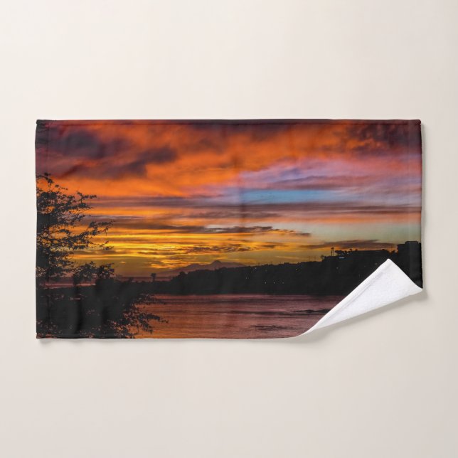 Coucher de soleil à Praia, Cap Vert (Serviette à main)