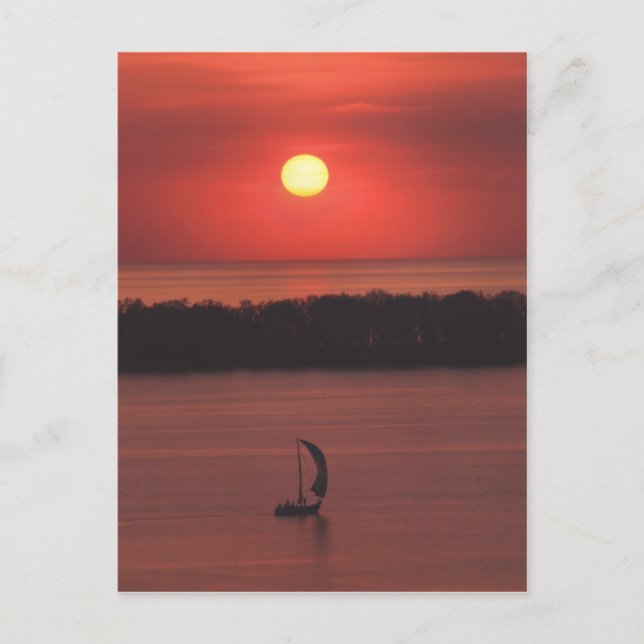 Coucher de soleil à Presque Isle sur carte postale (Devant)