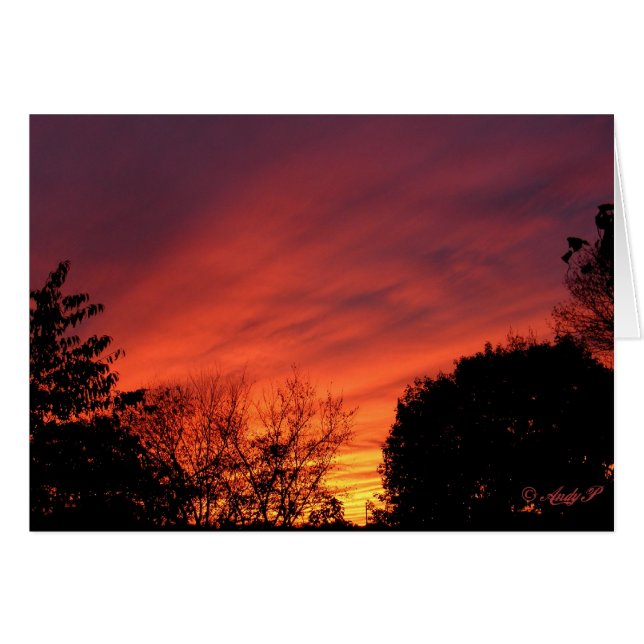 Coucher de soleil avant tempête ~ carte (Devant horizontal)