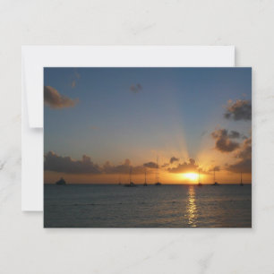 Coucher de soleil avec voiliers Paysage tropical P