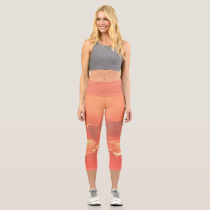 Coucher de soleil Capri Leggings en Orange