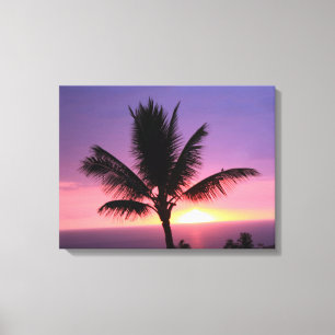 Coucher de soleil coloré et toile de palmiers Imp