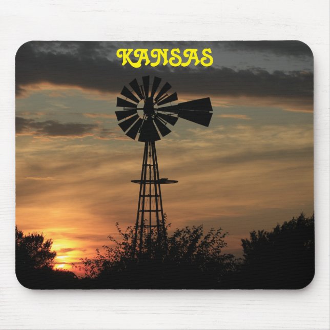 Coucher de soleil de Kansas avec tapis de souris S (Devant)