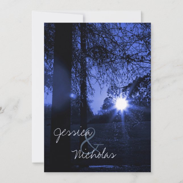 Coucher de soleil des arbres Invitations de mariag (Devant)