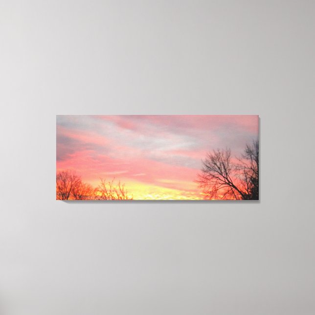 Coucher de soleil d'hiver sur toile enveloppée (Recto)