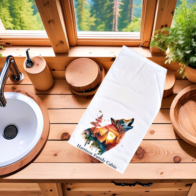 Coucher de soleil double exposition loup hurlant p (Créateur téléchargé)