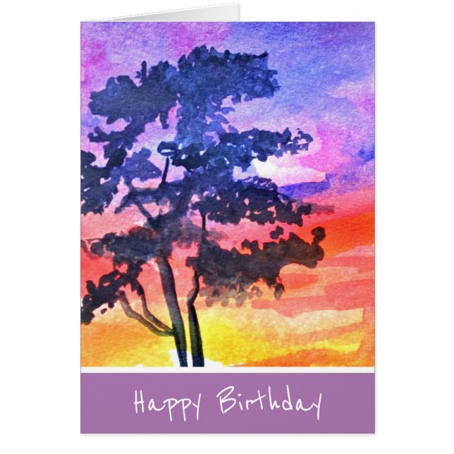 Coucher de soleil Dream paysage aquarelle art (Devant)