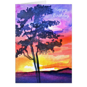Coucher de soleil Dream paysage aquarelle art