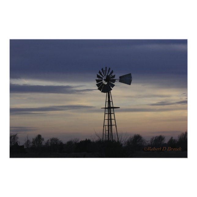 Coucher de soleil du Kansas avec nuages Photo agra (Devant)