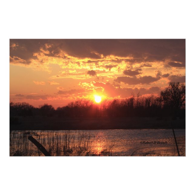 Coucher de soleil du Kansas avec reflet photo élar (Devant)