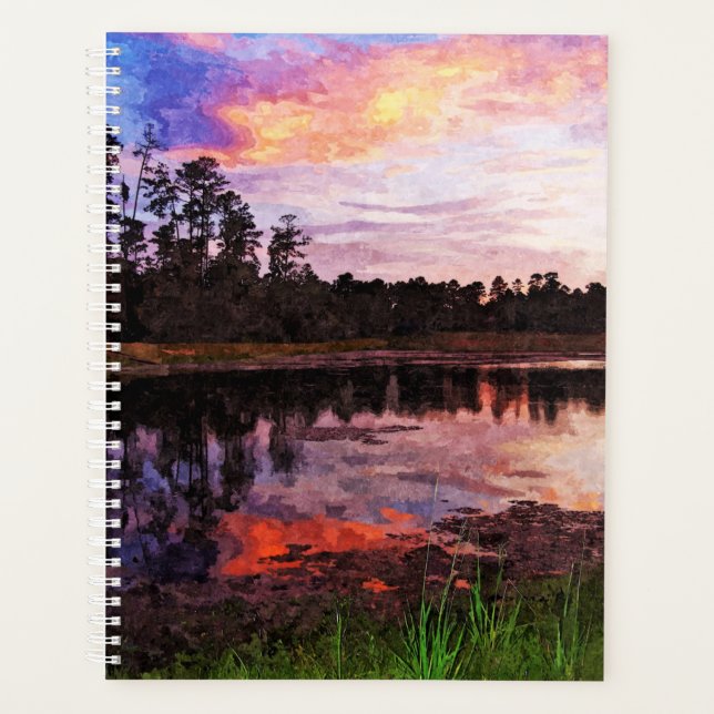Coucher de soleil du Lg Planner à l'étang (Devant)