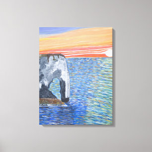 Coucher de soleil en toile française