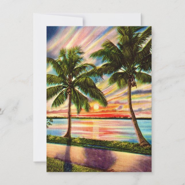 Coucher de soleil étonnant Floride Faire-part de d (Devant)