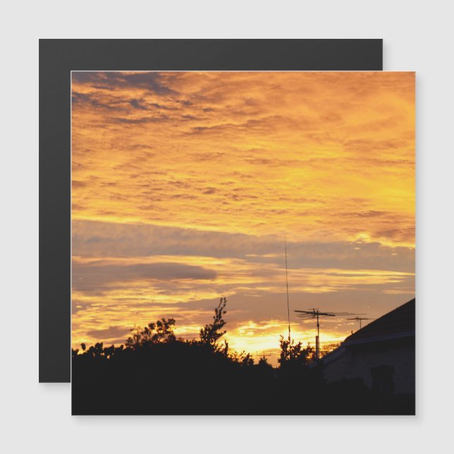 Coucher de soleil Extraordinaire jaune doré, (Devant / Derrière)