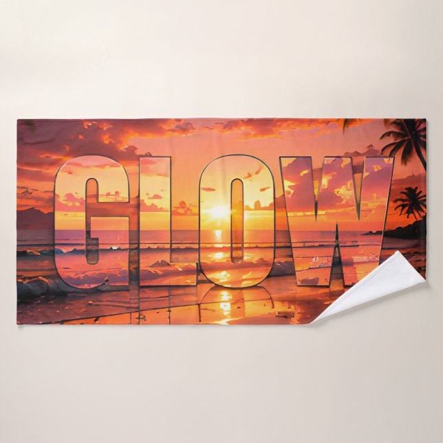 Coucher de soleil luxueux Glow Coastal (Serviette de bain)