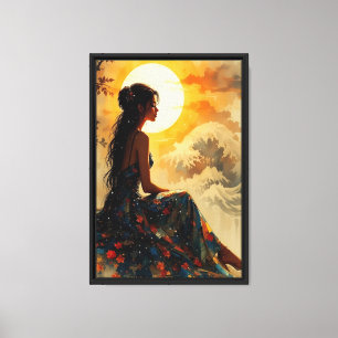 Coucher de soleil Muse Imaginaire floral toile mur