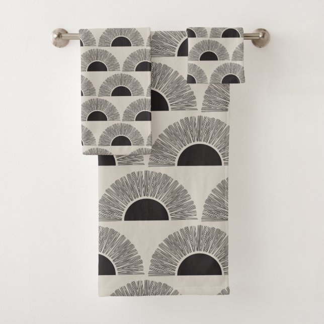 Coucher de soleil noir et beige moderne Motif d'ar (En situation)