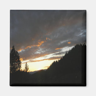 Coucher de soleil nuageux doré....... Magnet