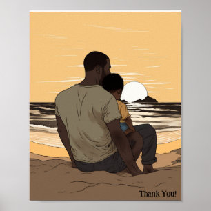 Coucher de soleil personnalisé par la plage Poster