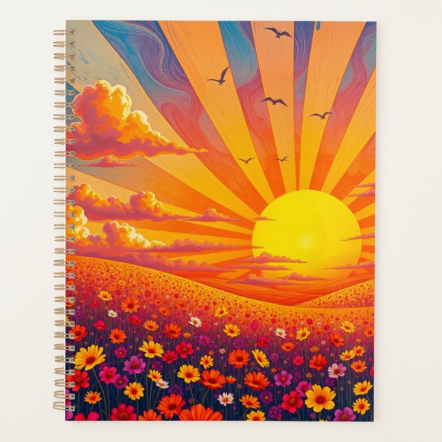 Coucher De Soleil Radieux Sur Un Paysage Whimsical (Devant)