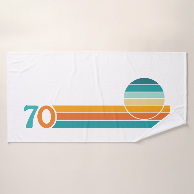 Coucher de soleil rétro 70 (Serviette de bain)
