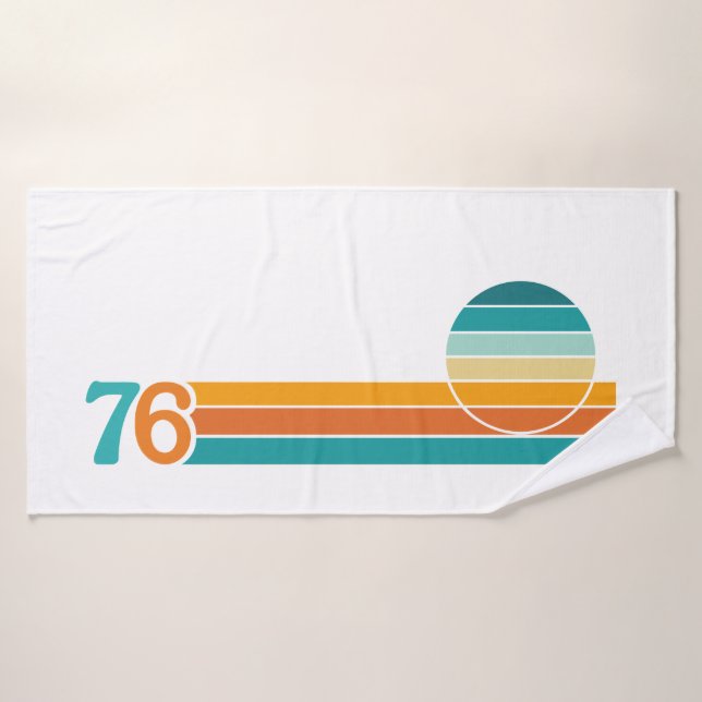 Coucher de soleil rétro 76 (Serviette de bain)