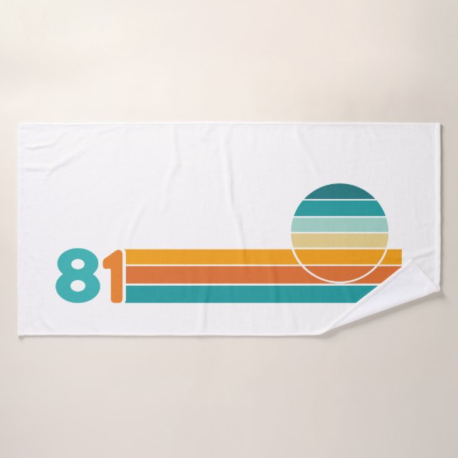 Coucher de soleil rétro 81 (Serviette de bain)