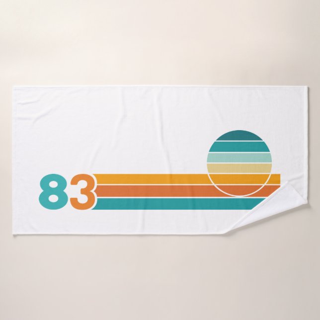 Coucher de soleil rétro 83 (Serviette de bain)