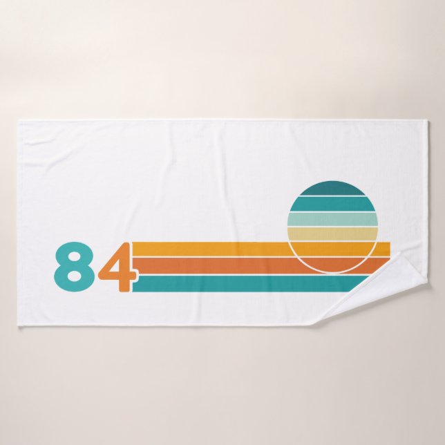 Coucher de soleil rétro 84 (Serviette de bain)