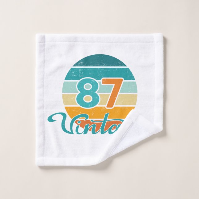 Coucher de soleil rétro 87 en détresse vintage (Gant de toilette)