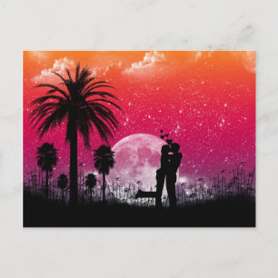 Coucher de soleil romantique dans la carte postale