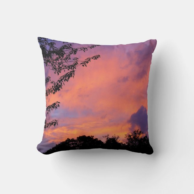 Coucher de soleil romantique Oreiller à lancer *pe (Recto)