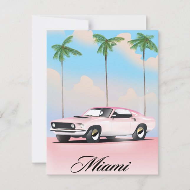Coucher de soleil rose à Miami (Devant)