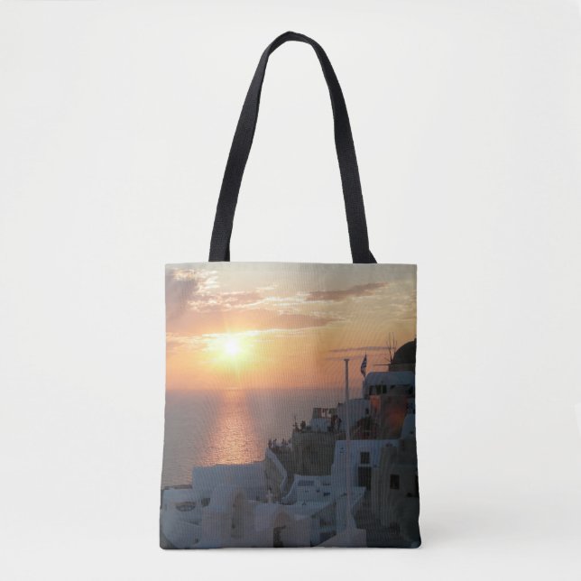 Coucher de soleil Santorin sur tout le Sac fourre- (Devant)