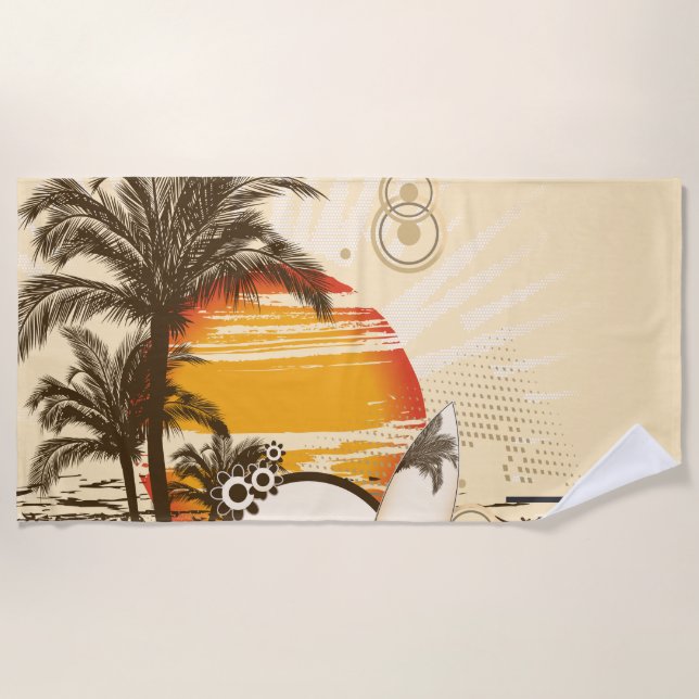 Coucher de soleil - Serviette de plage (Devant)