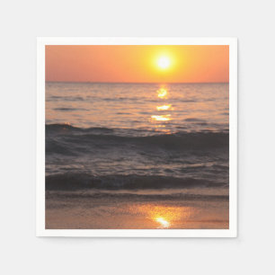 Coucher de soleil, serviettes en papier