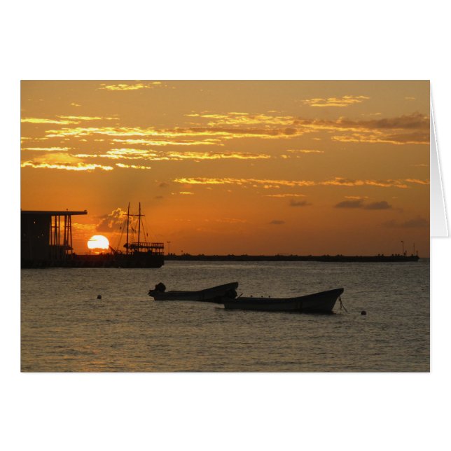 Coucher de soleil sur Cozumel Waterfron (Devant horizontal)