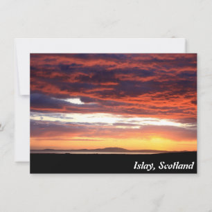 Coucher de soleil sur Islay, carte Écosse