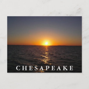 Coucher de soleil sur la carte postale Chesapeake