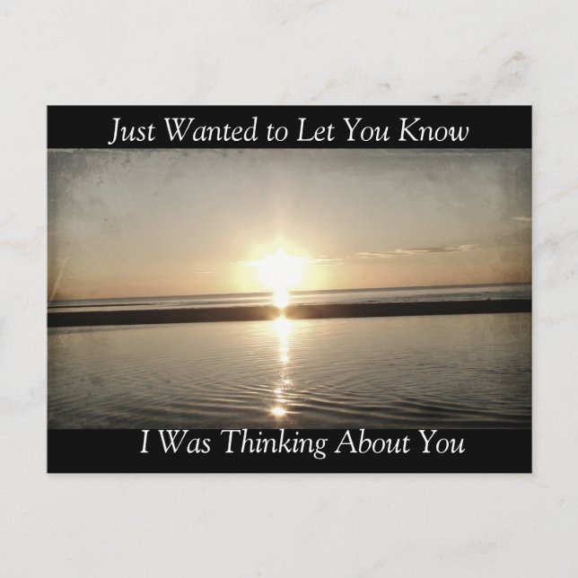 Coucher de soleil sur la carte postale de la plage (Devant)