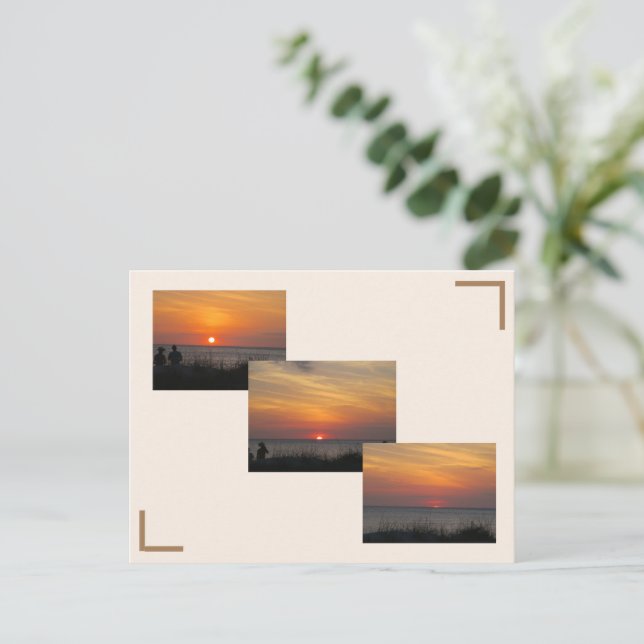 Coucher de soleil sur la carte postale du Golfe (Debout devant)